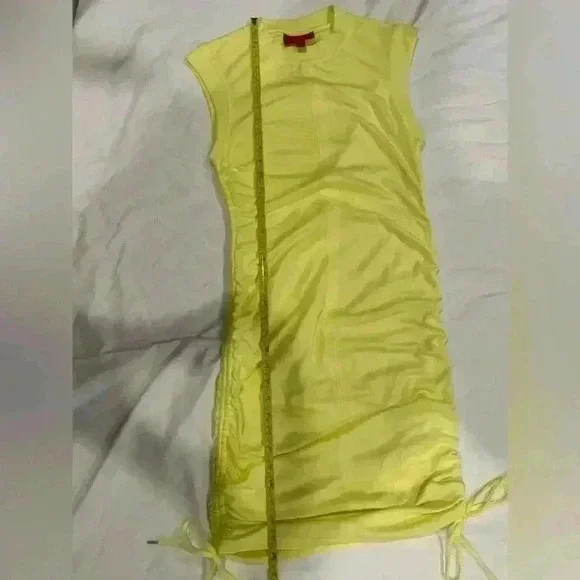 Jennifer Lopez Midi Dress Size Medium Yellow - Picture 7 of 8